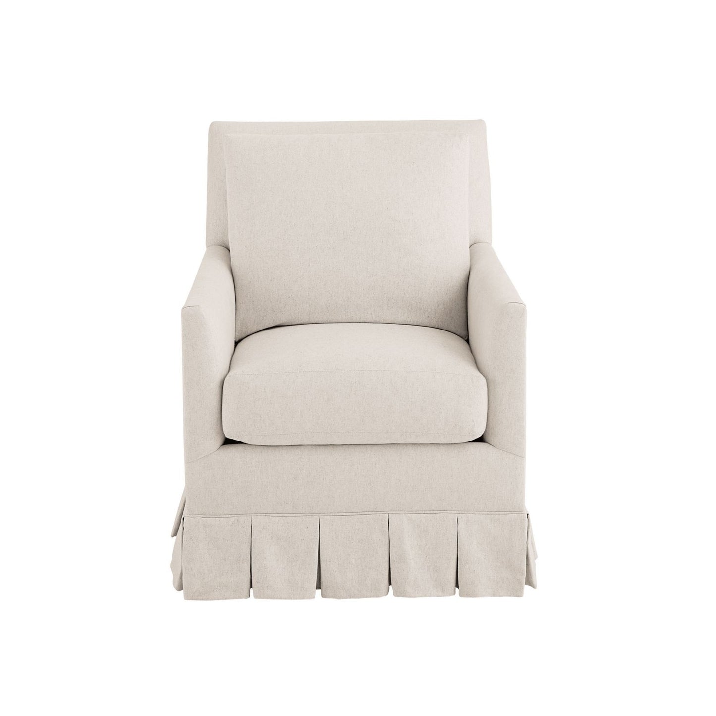 Suzanne Kasler Mathes Club Swivel Glider with Box Pleat Skirt