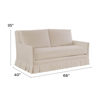 Suzanne Kasler Mathes Loveseat with Box Pleat Skirt