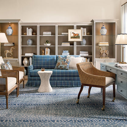 Suzanne Kasler Mathes Loveseat with Box Pleat Skirt