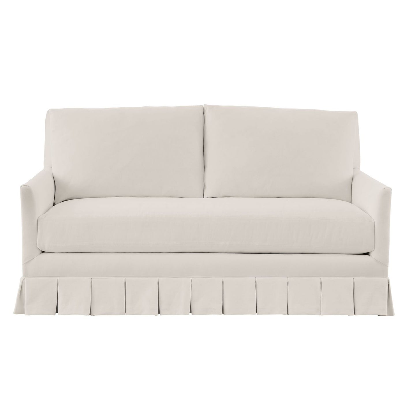 Suzanne Kasler Mathes Loveseat with Box Pleat Skirt