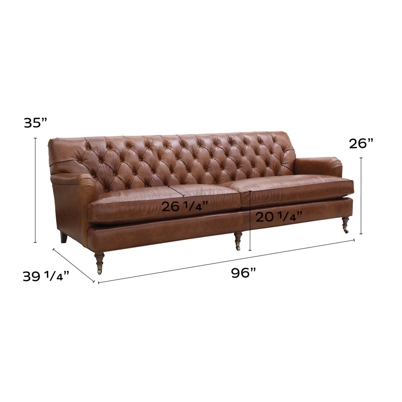 Maggie 96 Inch Leather Sofa