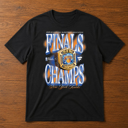 Unisex 2025-26 Basketball Finals Champions Ring Graphic Shirt for Basketball Fans