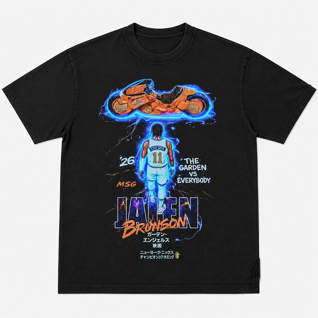Unisex Ben Stiller Knicks Game 5 Jalen Brunson Motorcycle Graphic Shirt for Basketball Fans