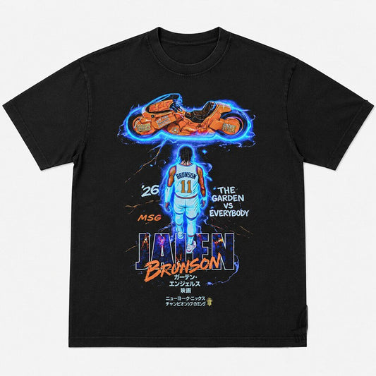 Unisex Ben Stiller Knicks Game 5 Jalen Brunson Motorcycle Graphic Shirt for Basketball Fans
