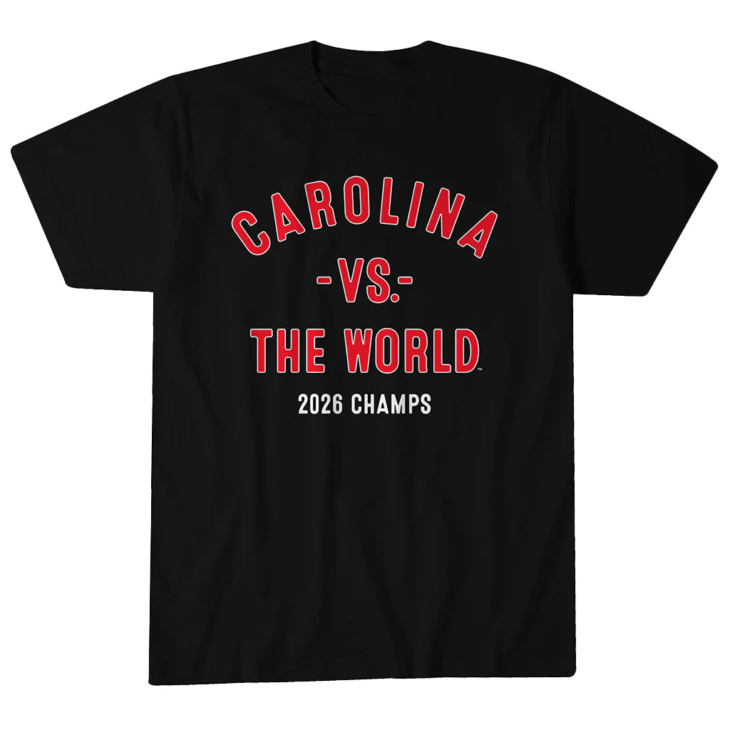 Unisex Carolina Hockey vs. The World 2026 Champs Graphic Shirt for Hockey Fans