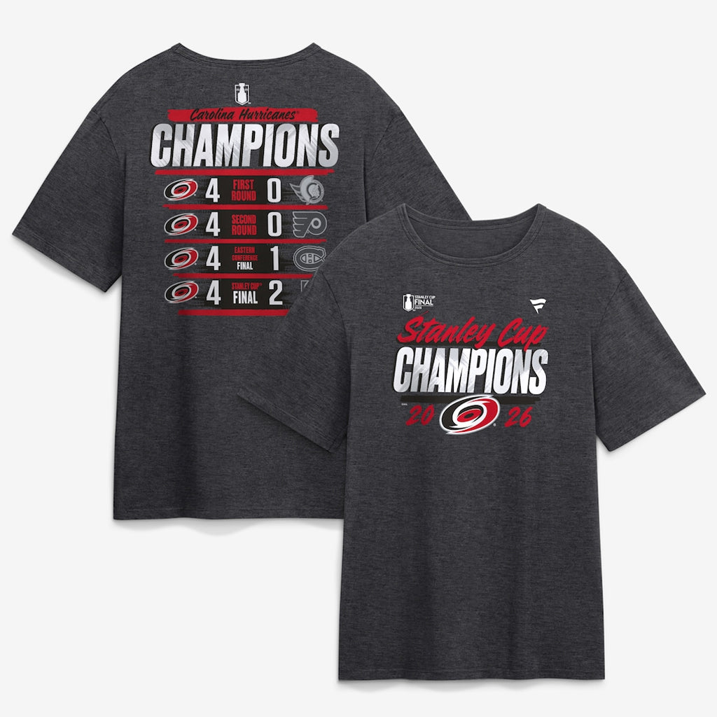 Unisex Carolina Hurricanes 2026 Stanley Cup Champions Schedule Graphic Shirt for Hockey Fans