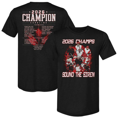 Unisex Carolina Hurricanes Hockey 2026 Champs Roster Sound The Siren Graphic Shirt for Hockey Fans