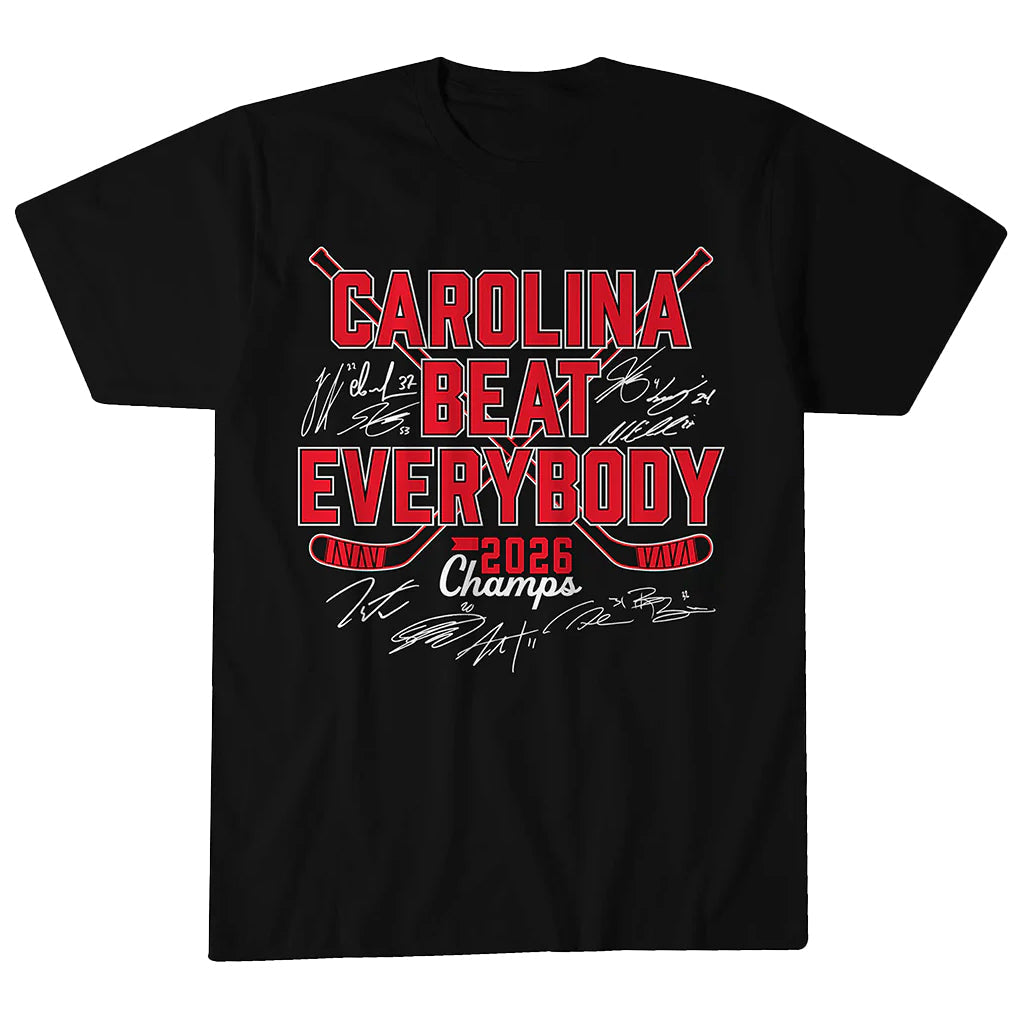 Unisex Carolina Hurricanes Hockey Beat Everybody 2026 Champs Graphic Shirt for Hockey Fans