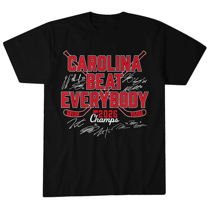 Unisex Carolina Hurricanes Hockey Beat Everybody 2026 Champs Graphic Shirt for Hockey Fans