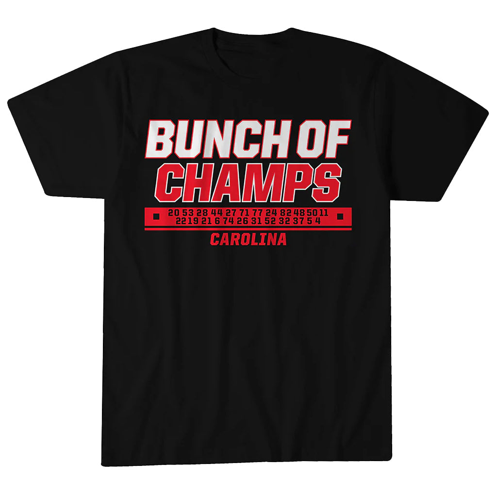 Unisex Carolina Hurricanes Hockey Bunch of Champs Graphic Shirt for Hockey Fans