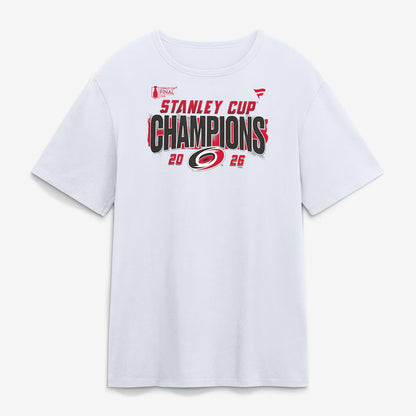 Unisex White Hockey Champions Roster Jersey Graphic T-Shirt for Hockey Fans