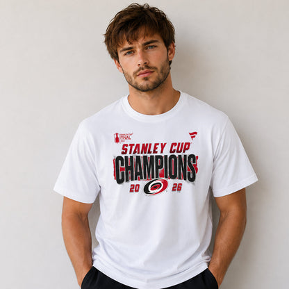 Unisex White Hockey Champions Roster Jersey Graphic T-Shirt for Hockey Fans