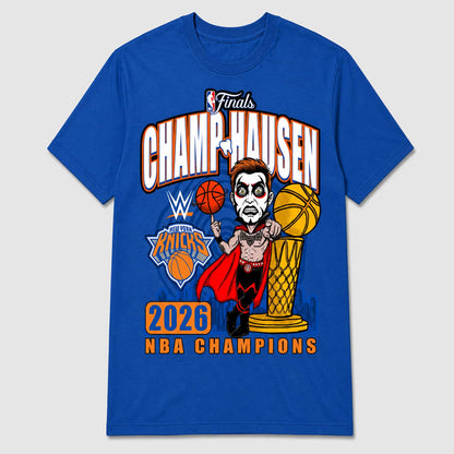 Unisex Danhausen x New York Knicks 2026 Finals Champions Graphic Shirt for Basketball Fans
