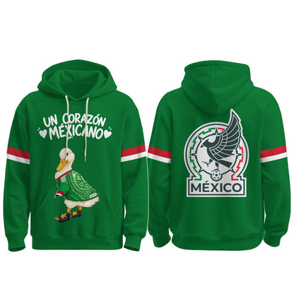 Unisex Mexico Soccer Patito Corazon Manga Larga Global Soccer Event 2026 Graphic Shirt for Soccer Fans