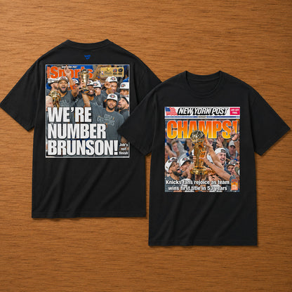 Unisex 2026 Finals Champion Newspaper Style Basketball Graphic Shirt