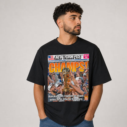 Unisex 2026 Finals Champion Newspaper Style Basketball Graphic Shirt