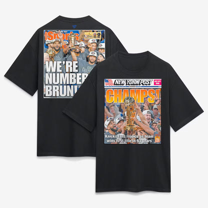 Unisex New York Knicks x New York Post 2026 Finals Champions Graphic Shirt for Basketball Fans