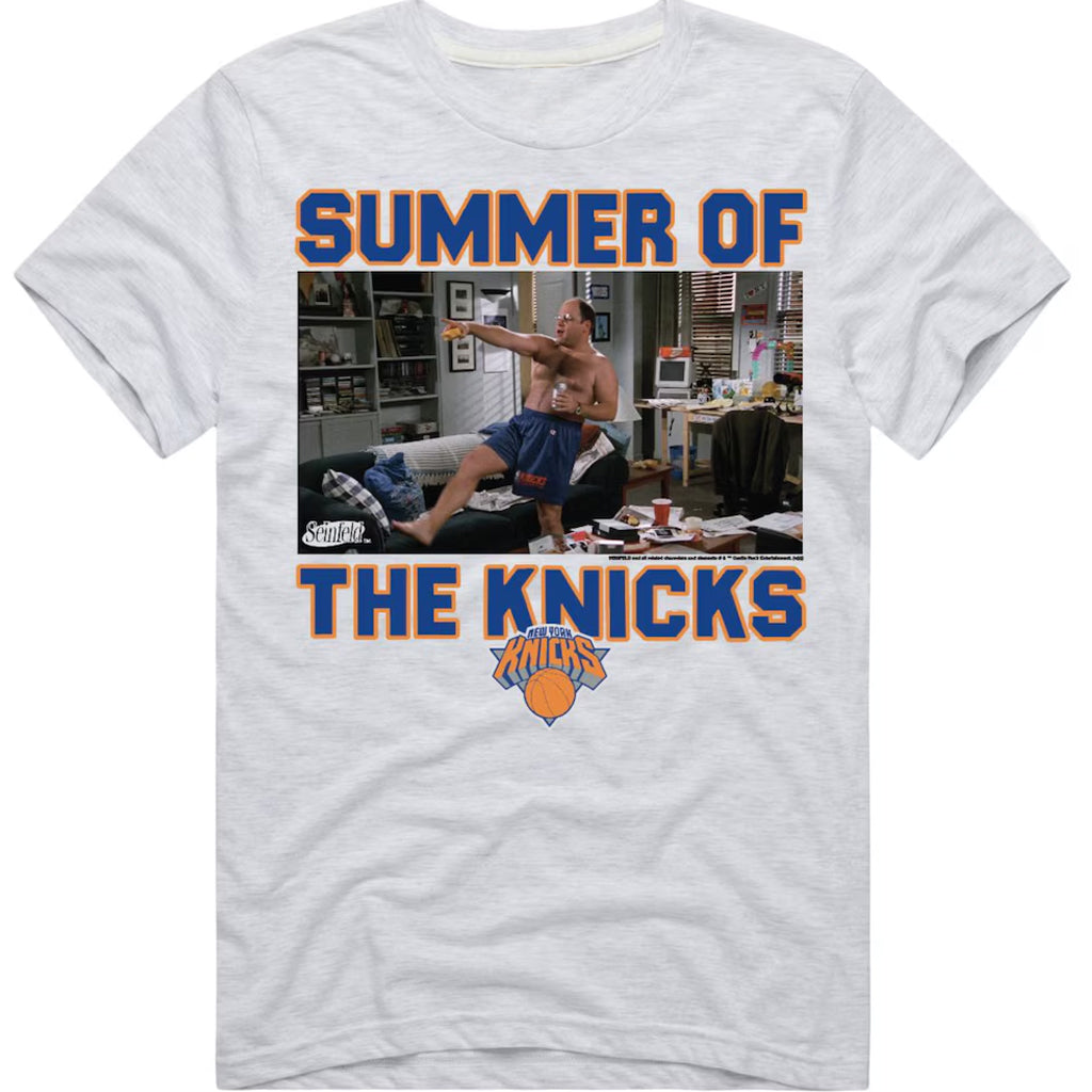 Unisex New York Knicks x Seinfeld Summer Of The Knicks Tri-Blend Graphic Shirt for Basketball Fans