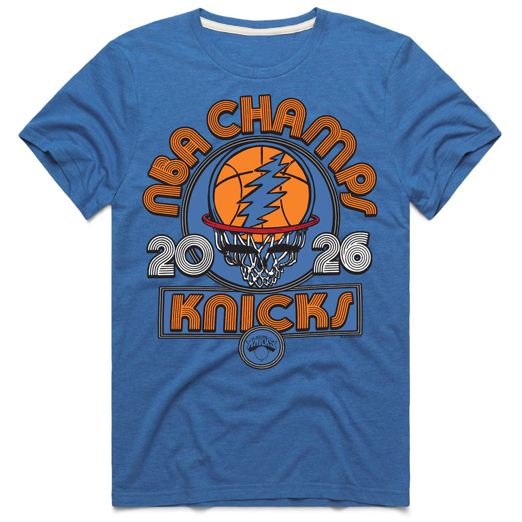 Unisex New York Knicks x The Grateful Dead 2026 Finals Champions Tri-Blend Graphic Shirt for Basketball Fans