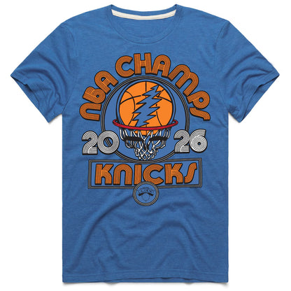Unisex New York Knicks x The Grateful Dead 2026 Finals Champions Tri-Blend Graphic Shirt for Basketball Fans