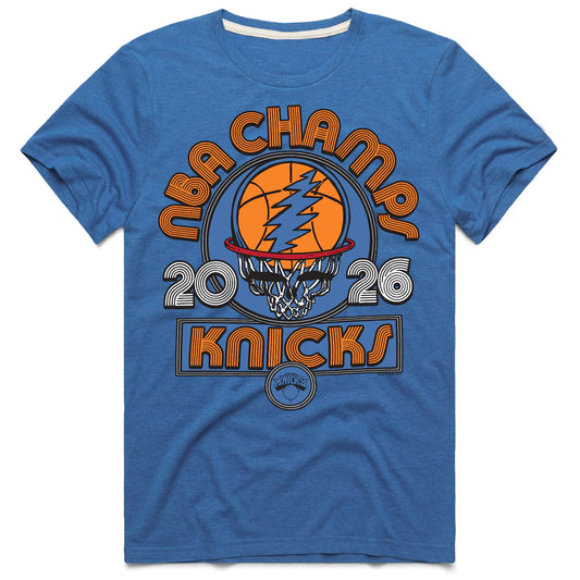 Unisex New York Knicks x The Grateful Dead 2026 Finals Champions Tri-Blend Graphic Shirt for Basketball Fans