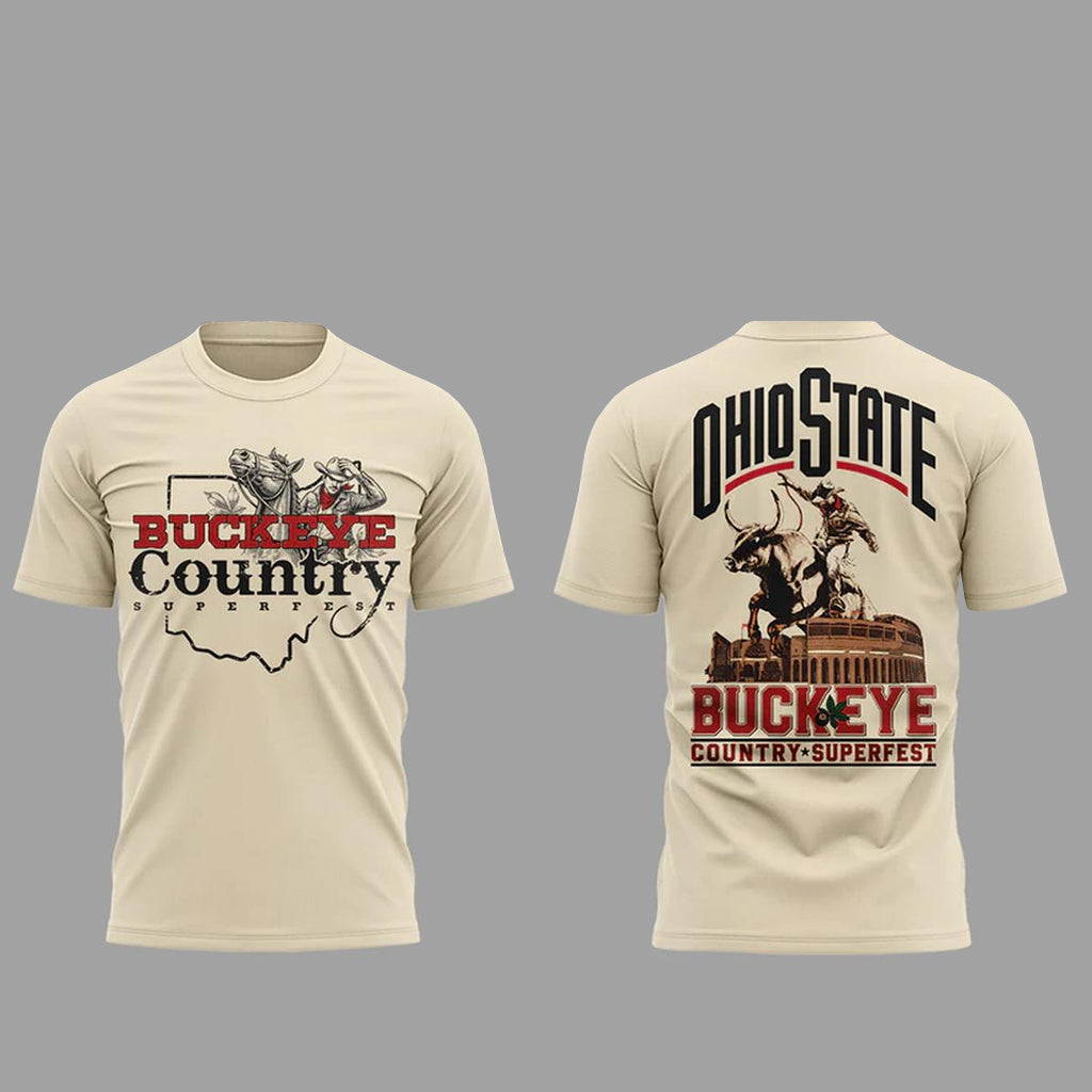 Unisex Ohio State Buckeyes 2026 Buckeye Country Superfest Graphic Shirt for College Sports Fans