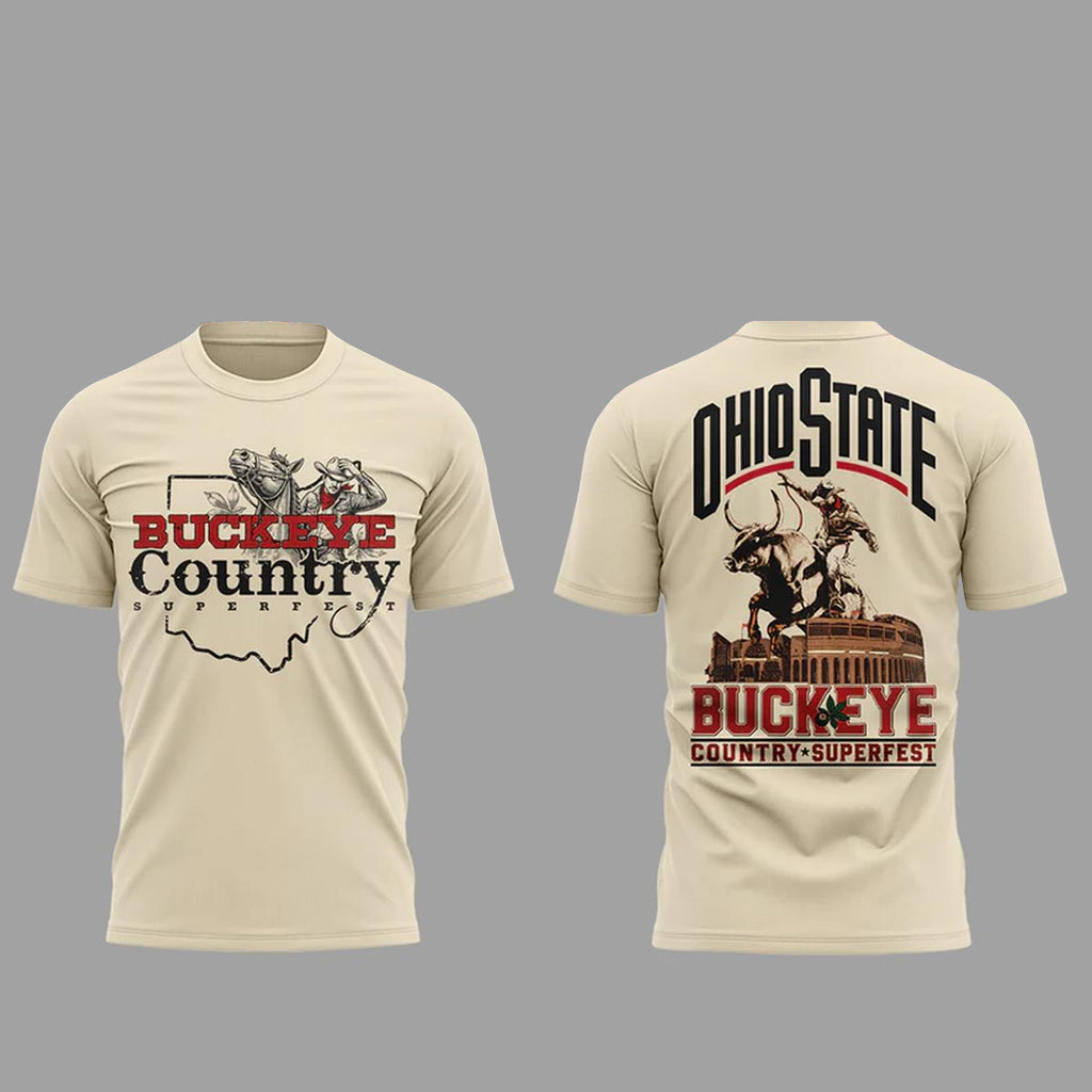 Unisex Ohio State Buckeyes 2026 Buckeye Country Superfest Graphic Shirt for College Sports Fans