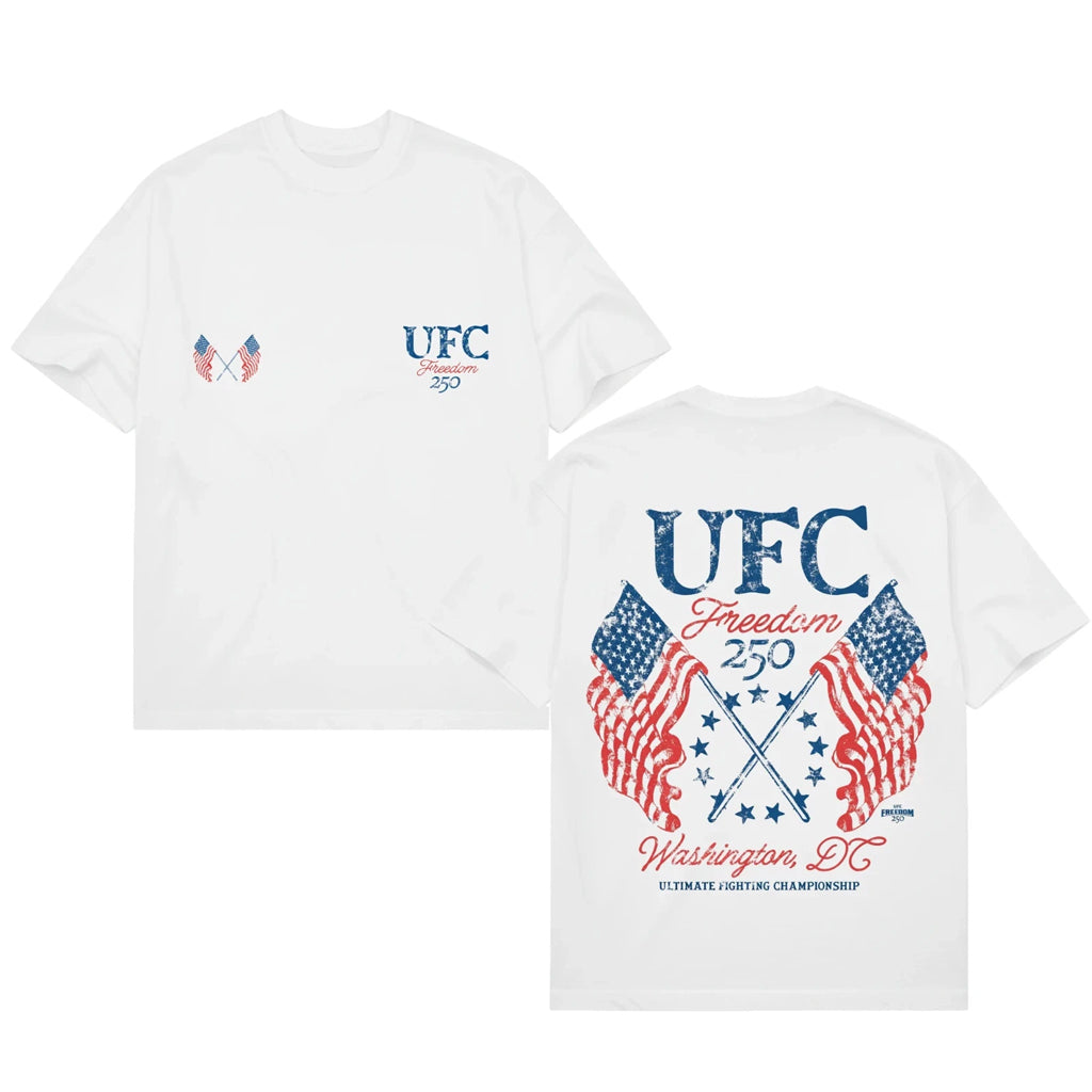 Unisex UFC Freedom 250 Flags Graphic Shirt for MMA Fans