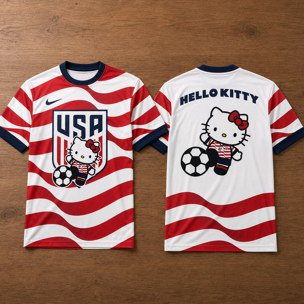 Unisex American Soccer Cute Character Night Graphic Shirt for Soccer Fans
