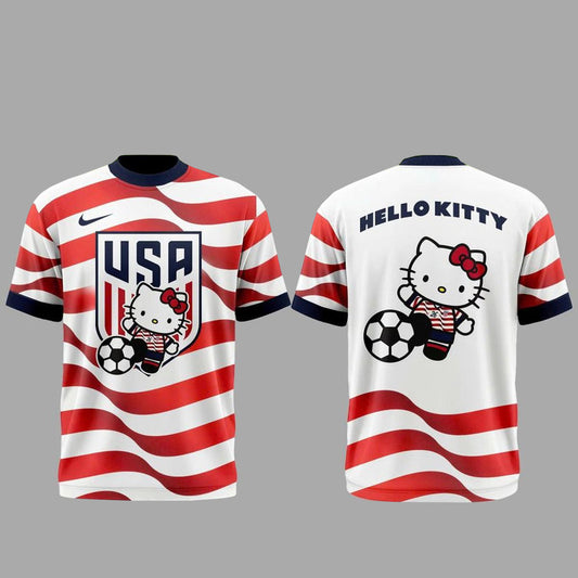 Unisex US Soccer World Cup x Hello Kitty Night 2026 Graphic Shirt for Soccer Fans