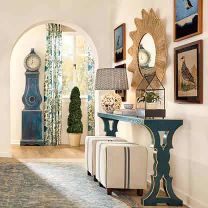 Scalloped Rattan Mirror