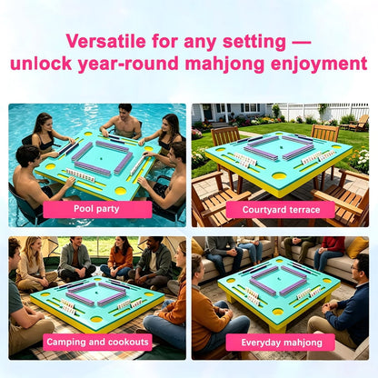 Floating American Mahjong Tile Set Pool Party Design for Beach and Outdoor Games 160 Piece Waterproof EVA Foam Set with Storage Bag
