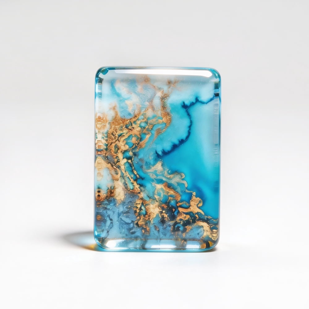 American Mahjong Tile Set Blue Ocean Design for Home and Travel Games Engraved Acrylic Tiles Only