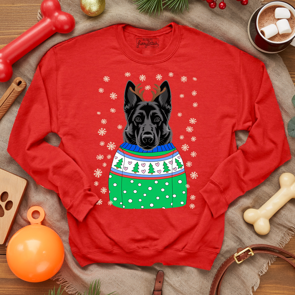 Black German Shepherd Christmas Sweatshirt – The Perfect Holiday Gift