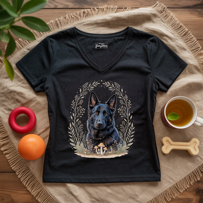 Bohemian Black Shepherd Lady V-Neck