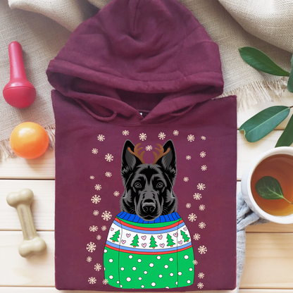 Black German Shepherd Christmas Hoodie – The Perfect Holiday Gift