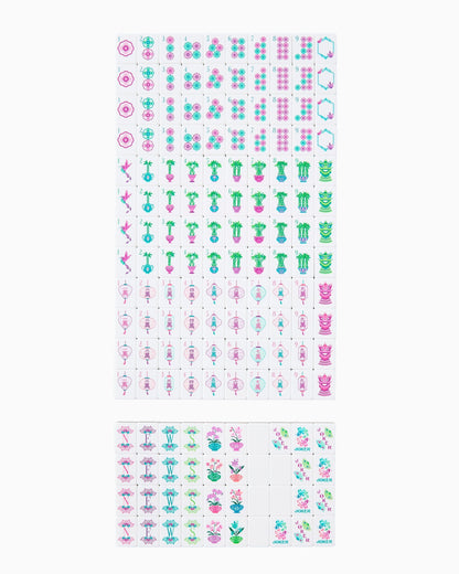 American Mahjong Tile Set Deep Green Gemstone Inspired Design for Game Nights 160 Piece Flat Acrylic Set