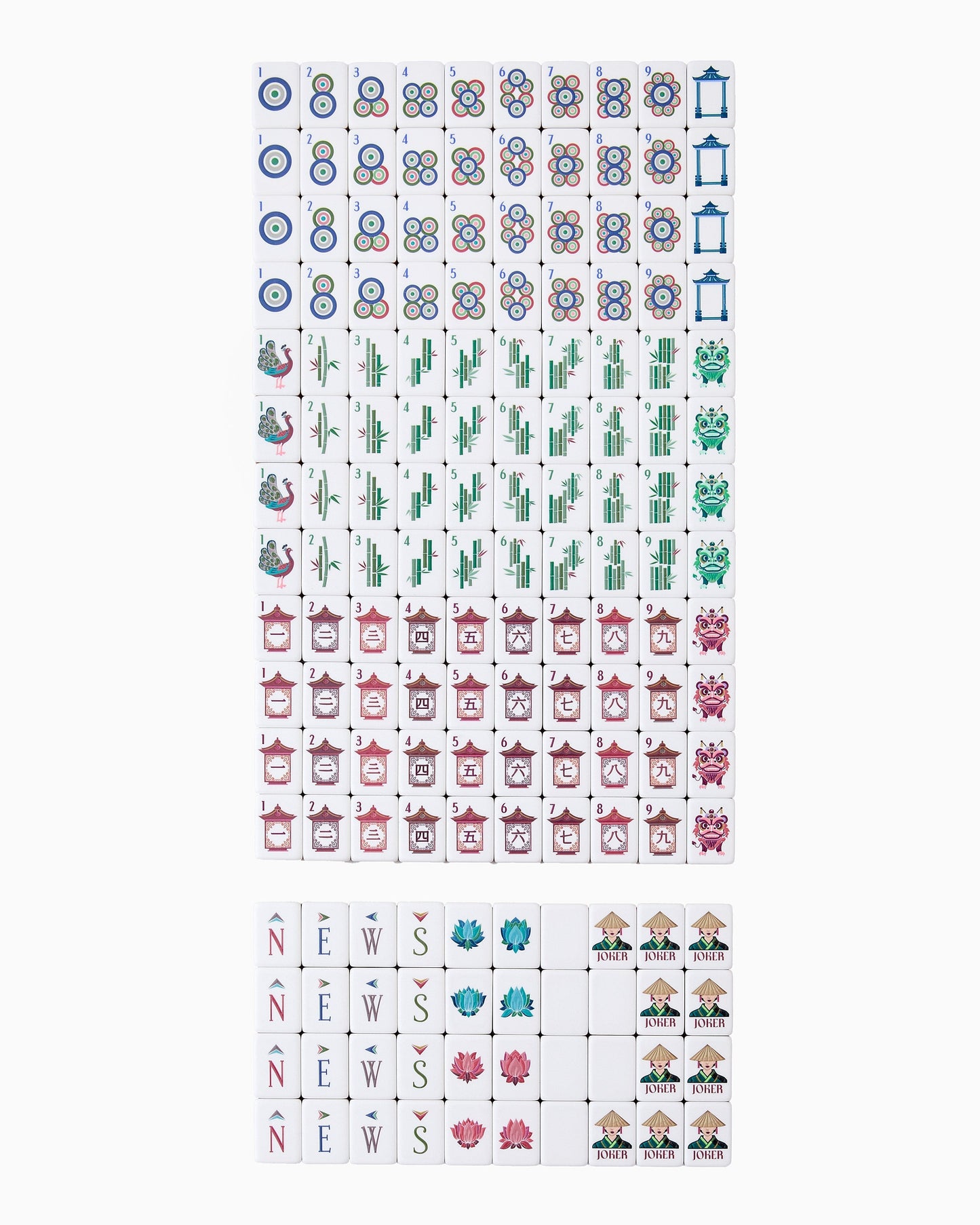 American Mahjong Tile Set Olive Green Ivory and Brown Traditional Design for Game Nights 160 Piece Acrylic Set