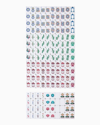 American Mahjong Tile Set Olive Green Ivory and Brown Traditional Design for Game Nights 160 Piece Acrylic Set