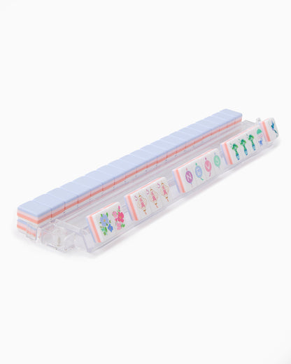 American Mahjong Tile Set Blush Blue and Mint Pastel Gradient Design for Game Nights 160 Piece Acrylic Set