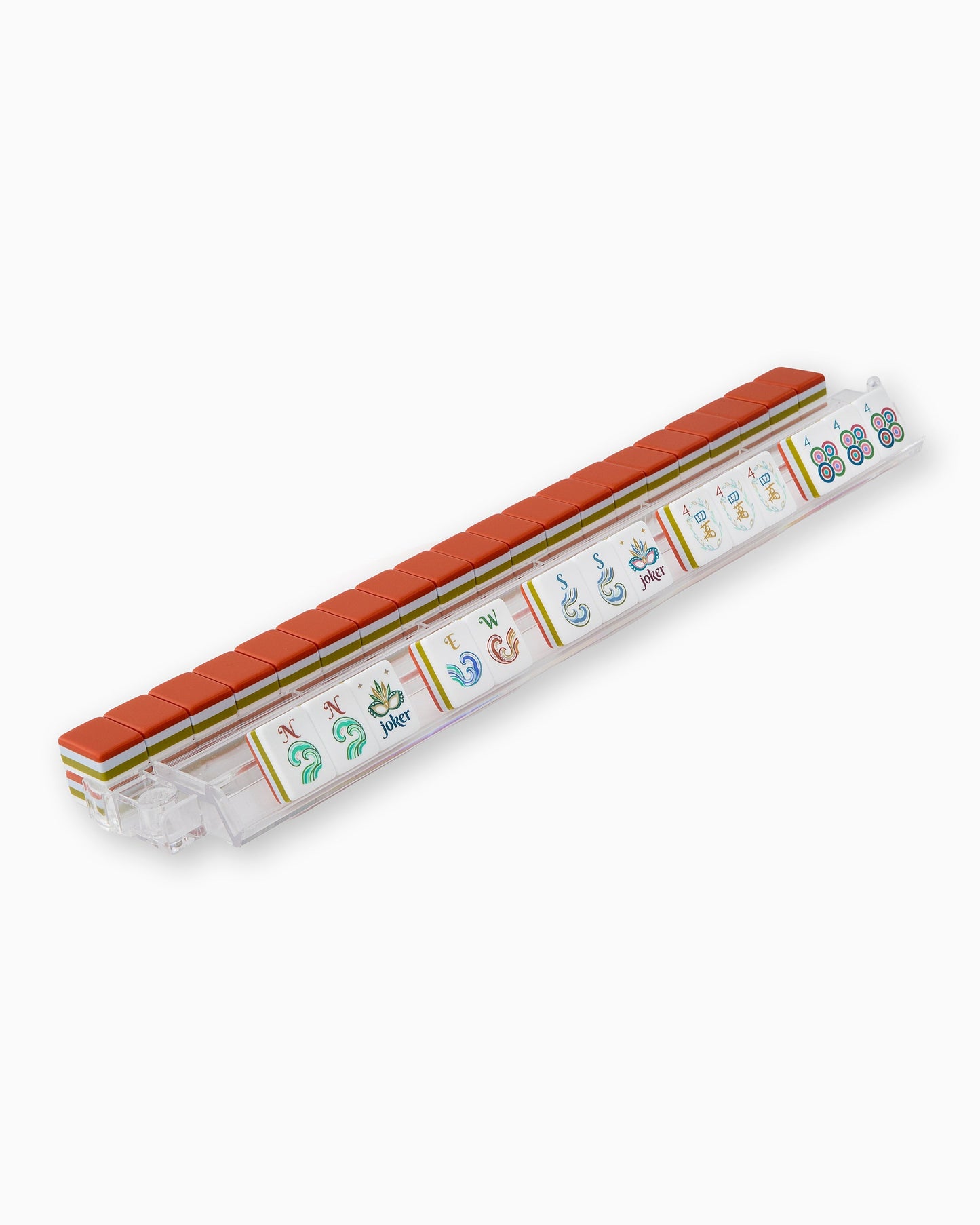 American Mahjong Tile Set Rust Olive and Teal Earth Tone Design for Game Nights 160 Piece Acrylic Set