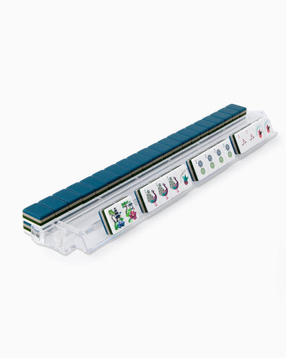 American Mahjong Tile Set Navy and Green Vintage Inspired Design for Game Nights 160 Piece Acrylic Set