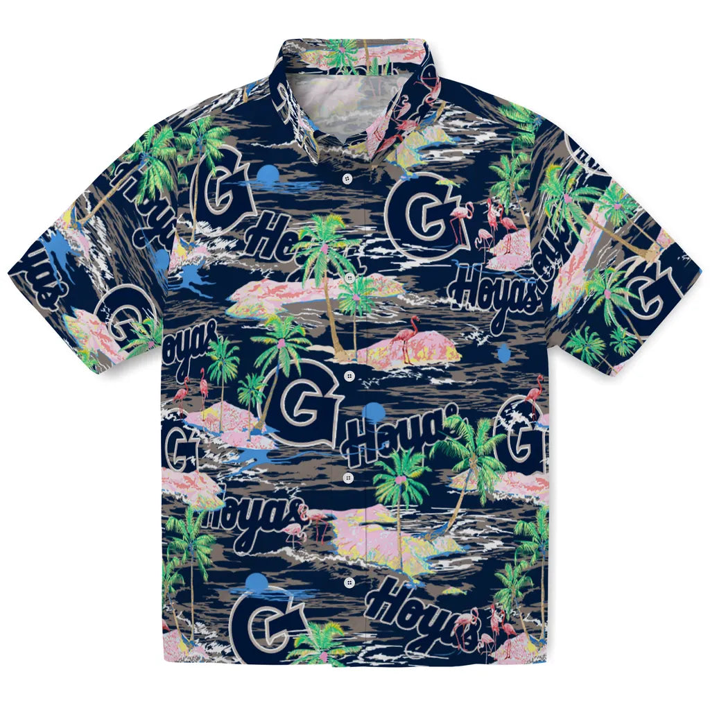 Georgetown Hoyas Flamingo Retreat 2026 Hawaiian Shirt