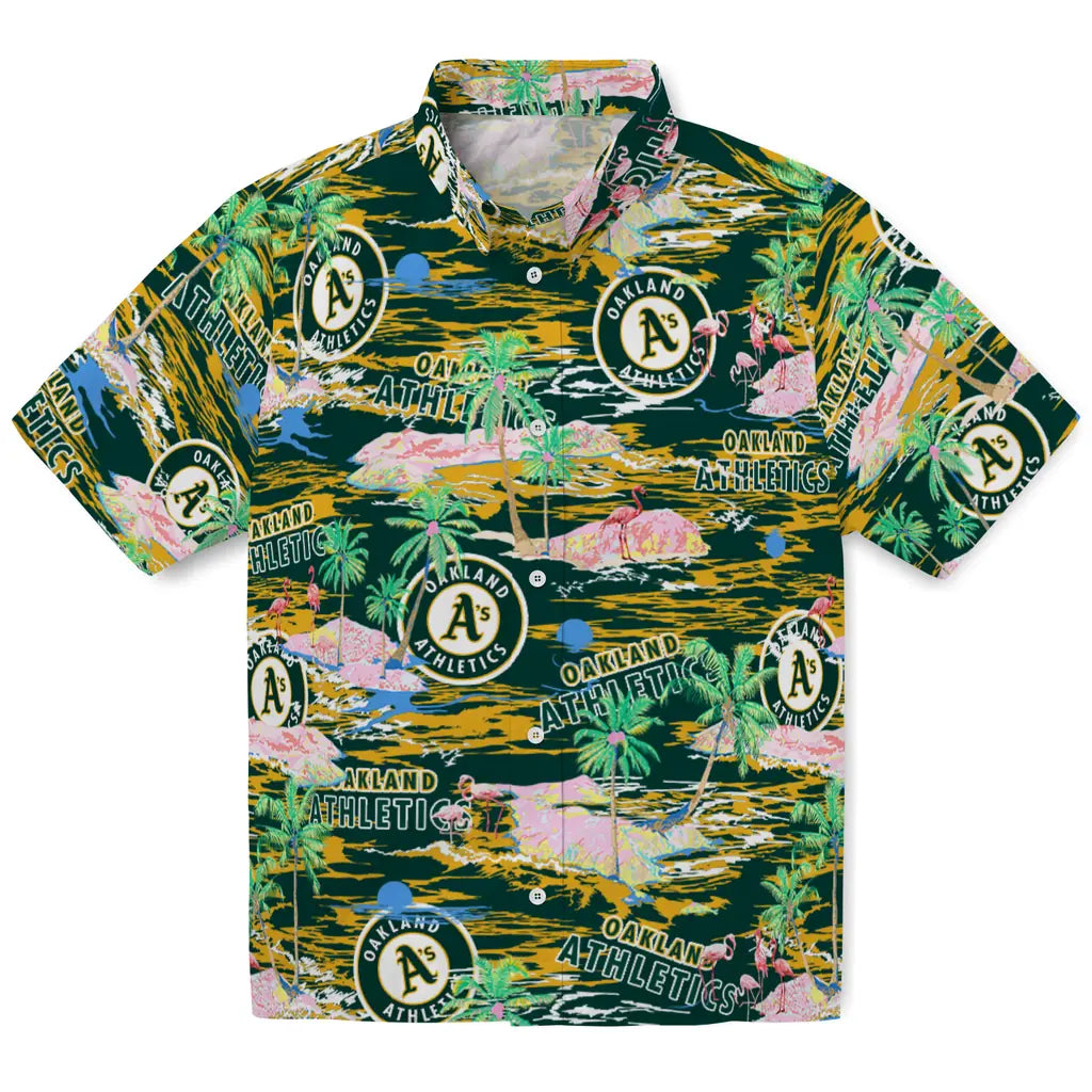 Oakland Athletics Flamingo Retreat 2026 Hawaiian Shirt