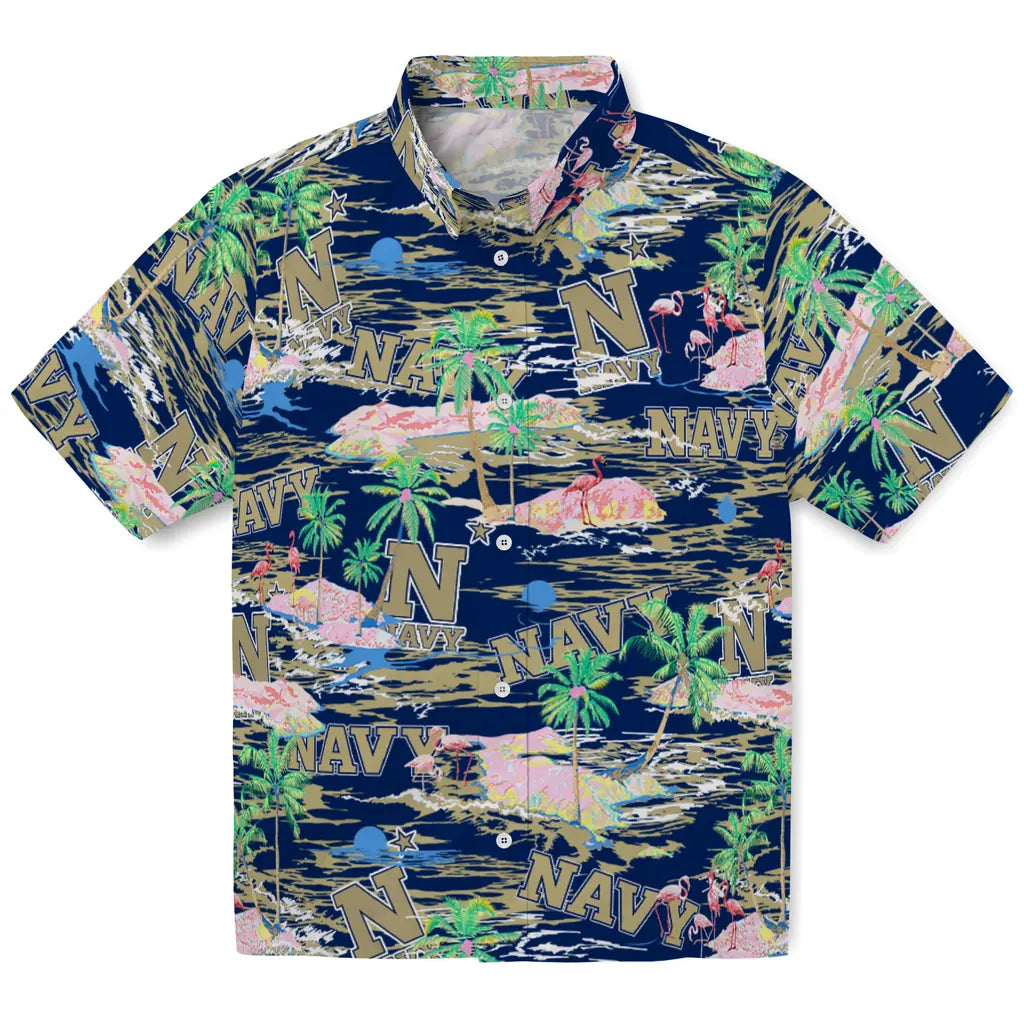 Navy Midshipmen Flamingo Retreat 2026 Hawaiian Shirt