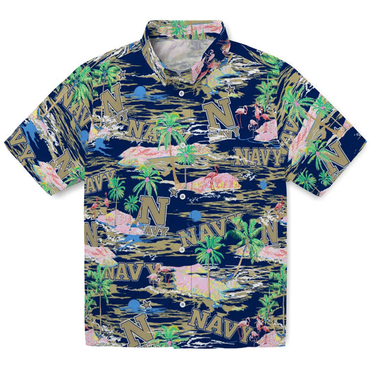 Navy Midshipmen Flamingo Retreat 2026 Hawaiian Shirt