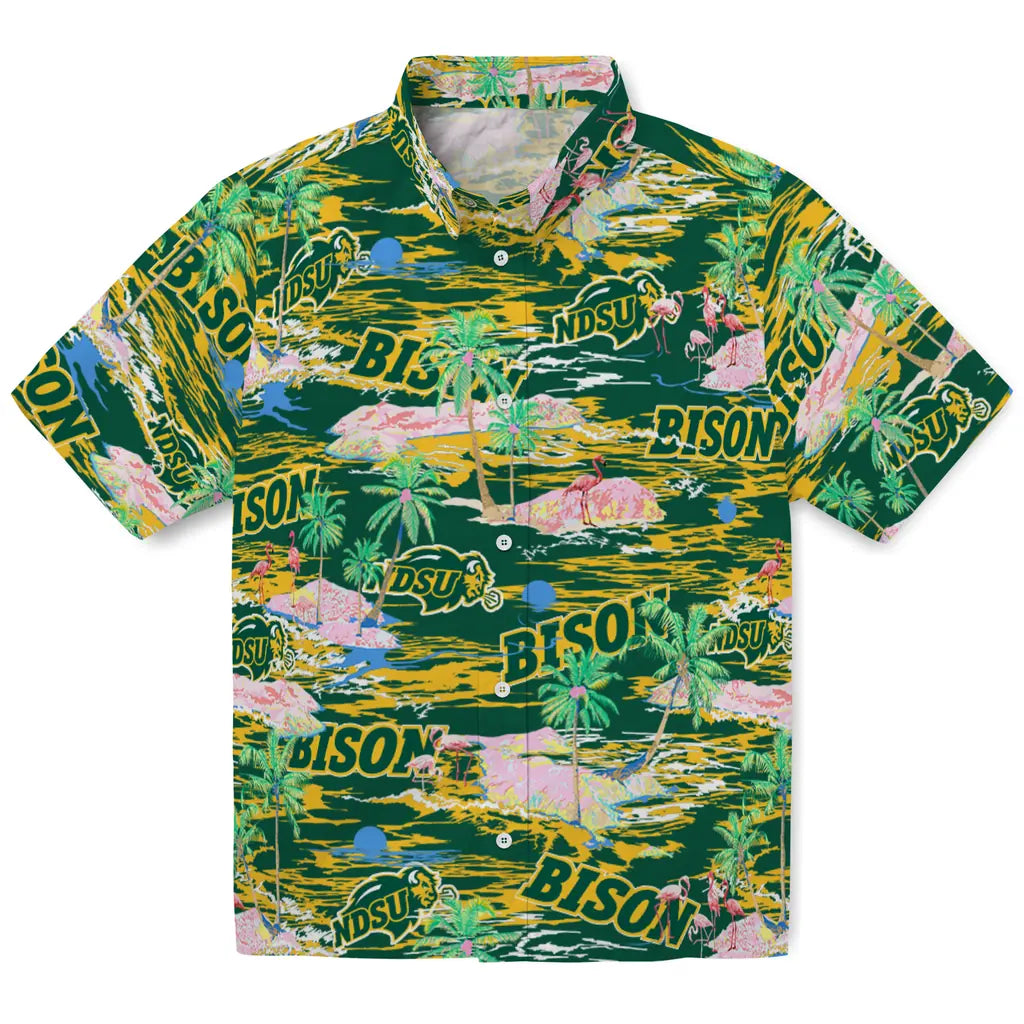 North Dakota State Bison Flamingo Retreat 2026 Hawaiian Shirt
