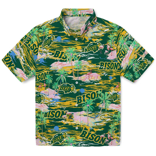North Dakota State Bison Flamingo Retreat 2026 Hawaiian Shirt