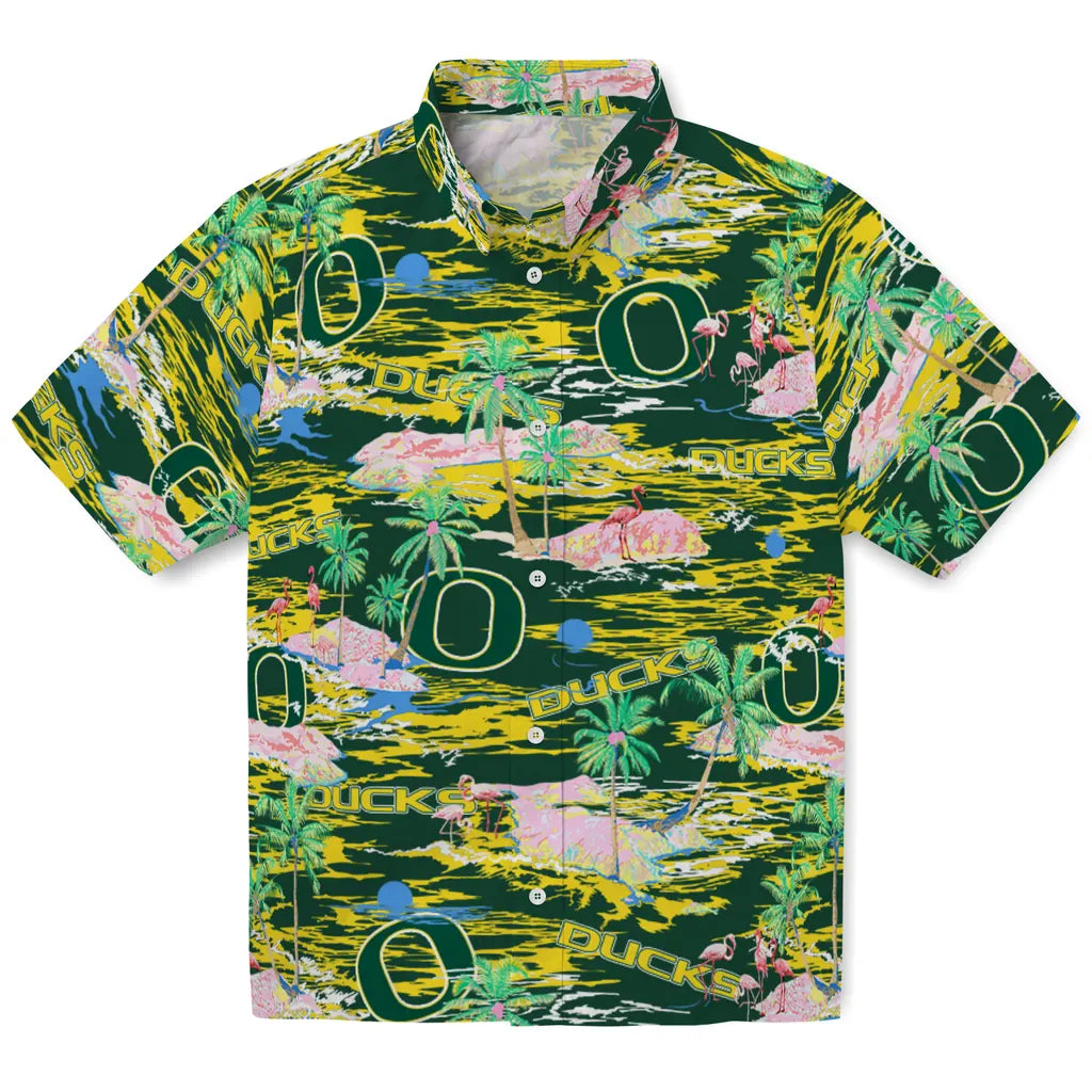 Oregon Ducks Flamingo Retreat 2026 Hawaiian Shirt