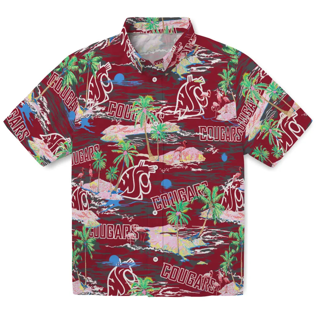 Washington State Cougars Flamingo Retreat 2026 Hawaiian Shirt